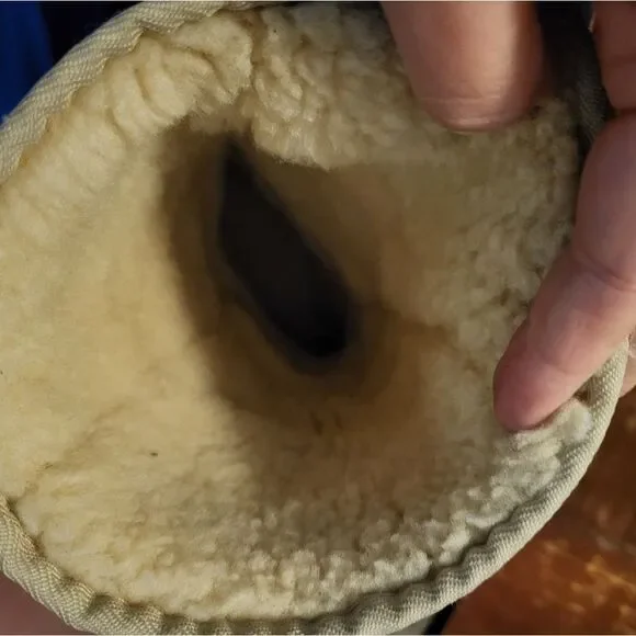 UGG Australia Tall Beige Pure New Wool Lined Leather Boots, Mens 6 Ladies 7 - Picture 8 of 10